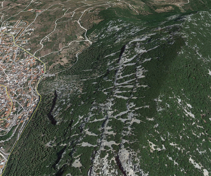Territorio di Dorgali - Foto da Google Maps